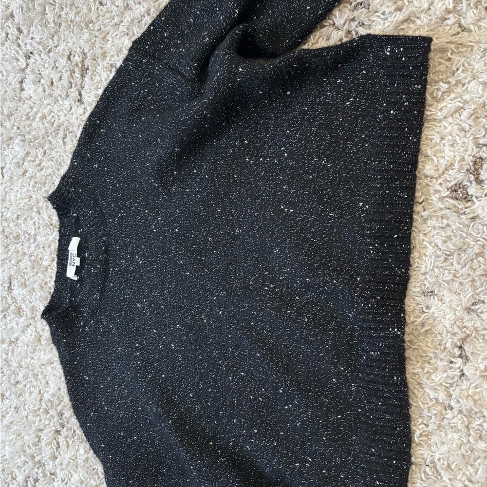 Madden NYC Women's Shimmer Crewneck Sweater with Long Sleeve